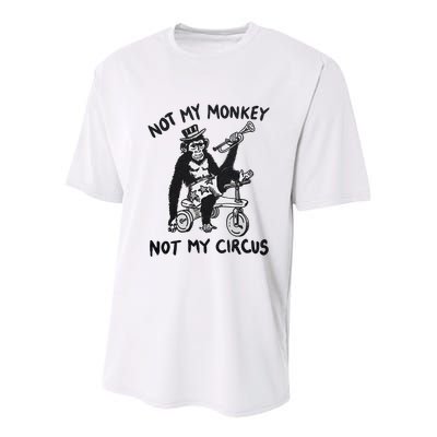 Not My Monkey Not My Circus Funny Cycling Monkey Trumpet Youth Performance Sprint T-Shirt
