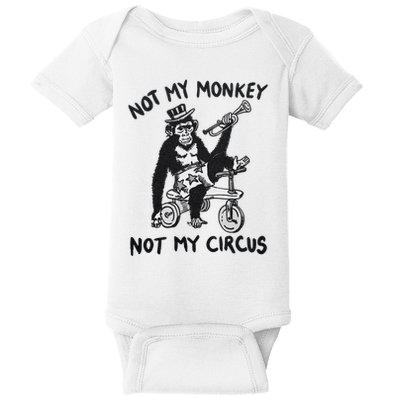 Not My Monkey Not My Circus Funny Cycling Monkey Trumpet Baby Bodysuit