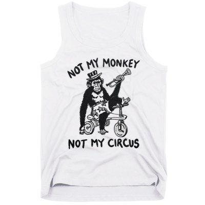 Not My Monkey Not My Circus Funny Cycling Monkey Trumpet Tank Top