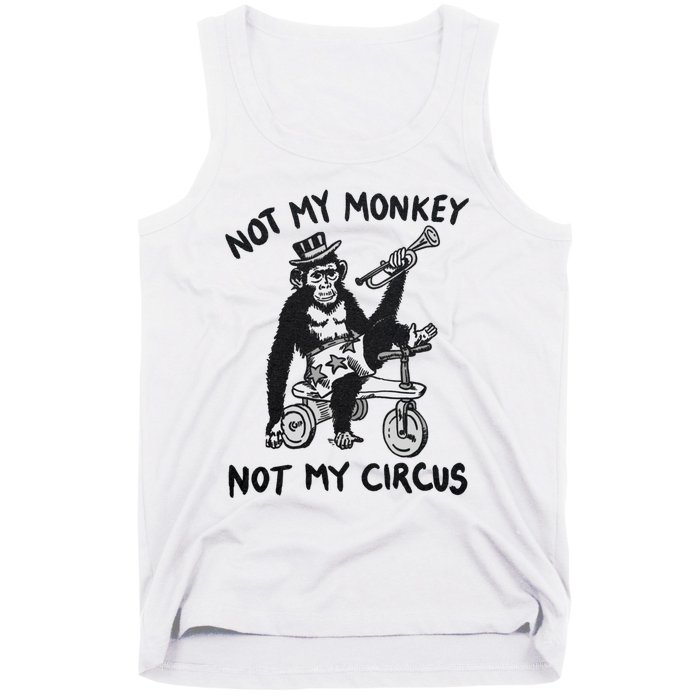 Not My Monkey Not My Circus Funny Cycling Monkey Trumpet Tank Top