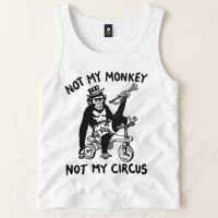 Not My Monkey Not My Circus Funny Cycling Monkey Trumpet Tank Top
