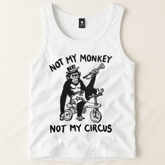 Not My Monkey Not My Circus Funny Cycling Monkey Trumpet Tank Top