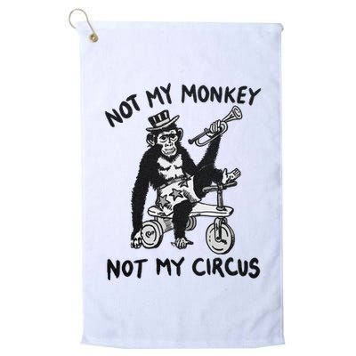 Not My Monkey Not My Circus Funny Cycling Monkey Trumpet Golf Towel