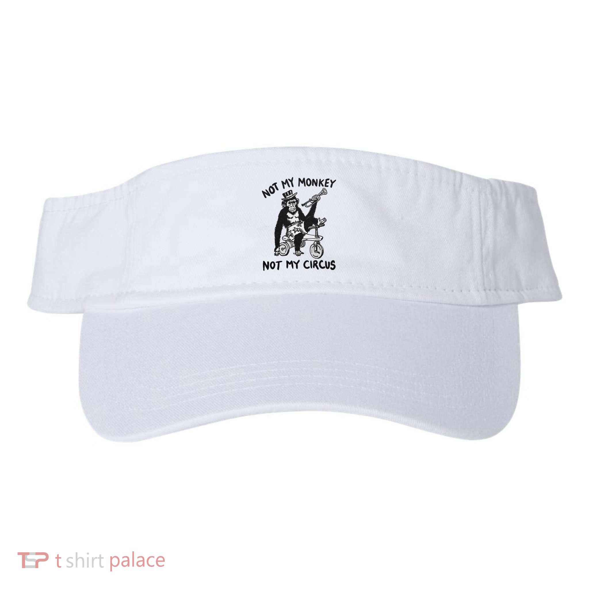 Not My Monkey Not My Circus Funny Cycling Monkey Trumpet Visor