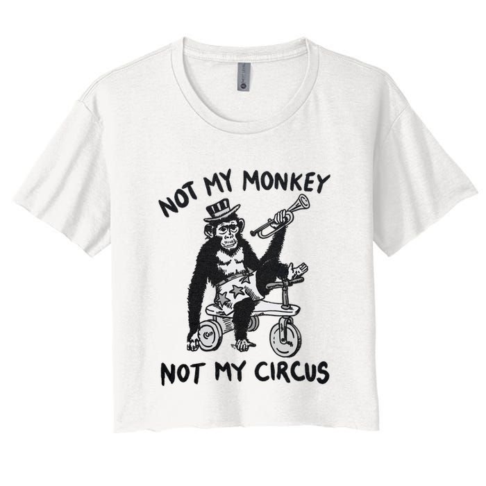 Not My Monkey Not My Circus Funny Cycling Monkey Trumpet Crop Top