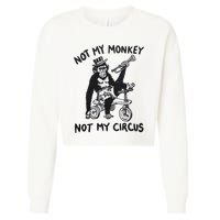 Not My Monkey Not My Circus Funny Cycling Monkey Trumpet Cropped Pullover Crew