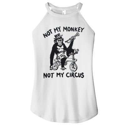 Not My Monkey Not My Circus Funny Cycling Monkey Trumpet Women's Perfect Tri Rocker Tank