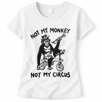 Not My Monkey Not My Circus Funny Cycling Monkey Trumpet Womens T-Shirt
