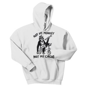 Not My Monkey Not My Circus Funny Cycling Monkey Trumpet Kids Hoodie