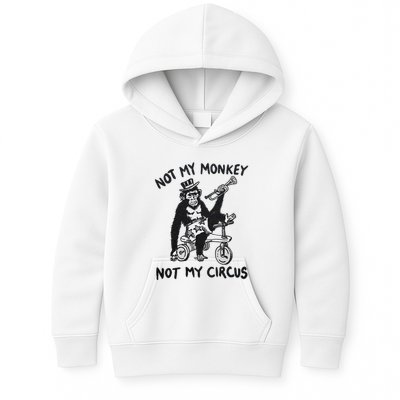 Not My Monkey Not My Circus Funny Cycling Monkey Trumpet Kids Hoodie