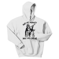 Not My Monkey Not My Circus Funny Cycling Monkey Trumpet Kids Hoodie