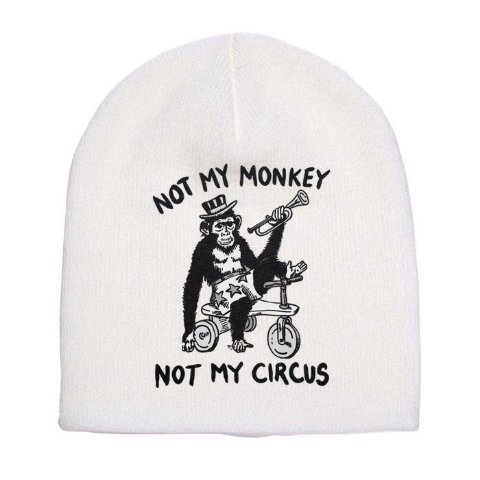 Not My Monkey Not My Circus Funny Cycling Monkey Trumpet Short Acrylic Beanie