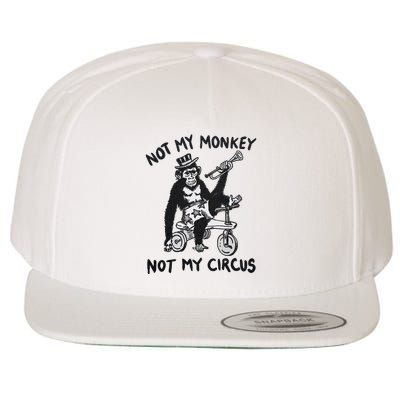 Not My Monkey Not My Circus Funny Cycling Monkey Trumpet Wool Snapback Cap