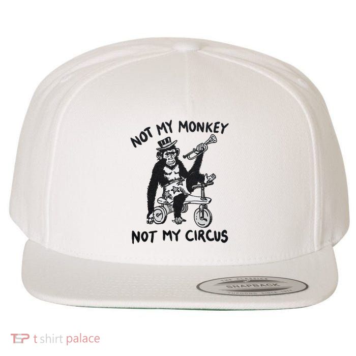 Not My Monkey Not My Circus Funny Cycling Monkey Trumpet Wool Snapback Cap