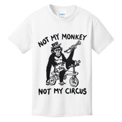 Not My Monkey Not My Circus Funny Cycling Monkey Trumpet Kids T-Shirt