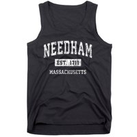 Needham Massachusetts Ma Vintage Sports Established Tank Top