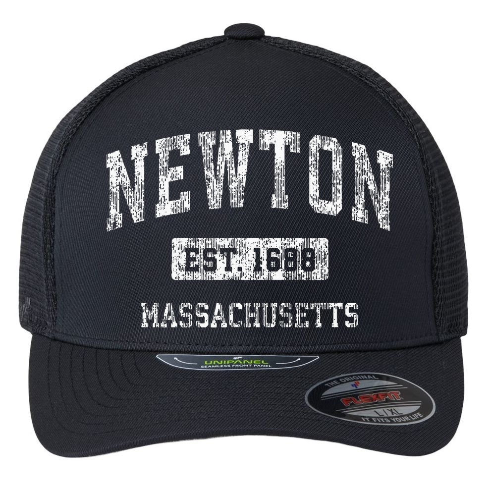 Newton Massachusetts Ma Vintage Sports Established Flexfit Unipanel Trucker Cap