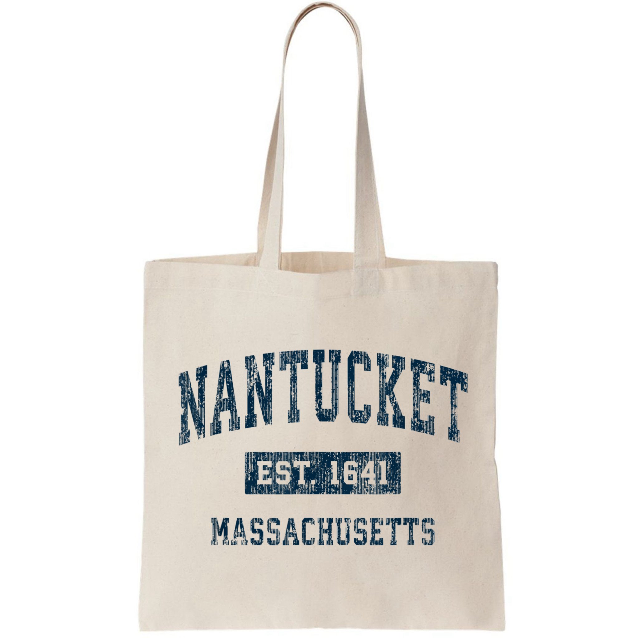 Nantucket Massachusetts MA Vintage Sports Design Navy Print Bag