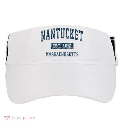 Nantucket Massachusetts MA Vintage Sports Design Navy Print Adult Drive Performance Visor