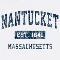 Nantucket Massachusetts MA Vintage Sports Design Navy Print Baby Bodysuit