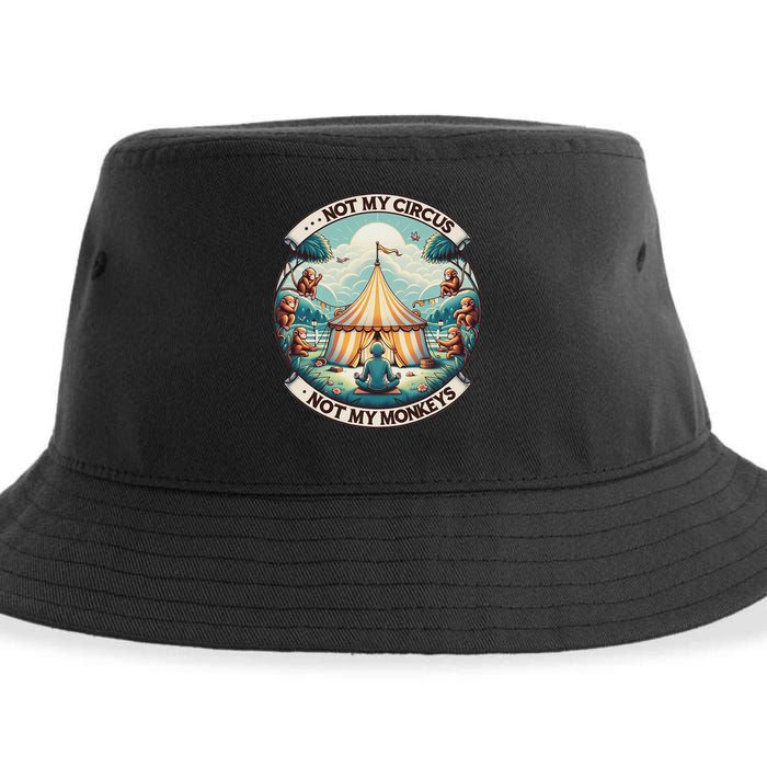 Not My Monkey Not My Circus Funny Monkey Quotes Sustainable Bucket Hat