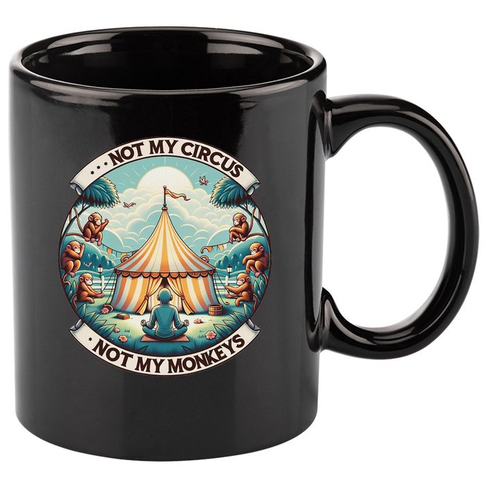Not My Monkey Not My Circus Funny Monkey Quotes 11oz C Handle Ceramic Mug