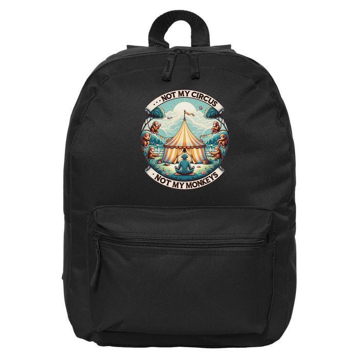 Not My Monkey Not My Circus Funny Monkey Quotes 16 in Basic Backpack