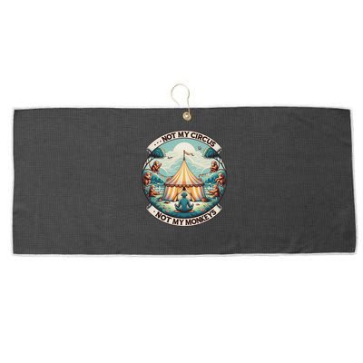 Not My Monkey Not My Circus Funny Monkey Quotes Large Microfiber Waffle Golf Towel