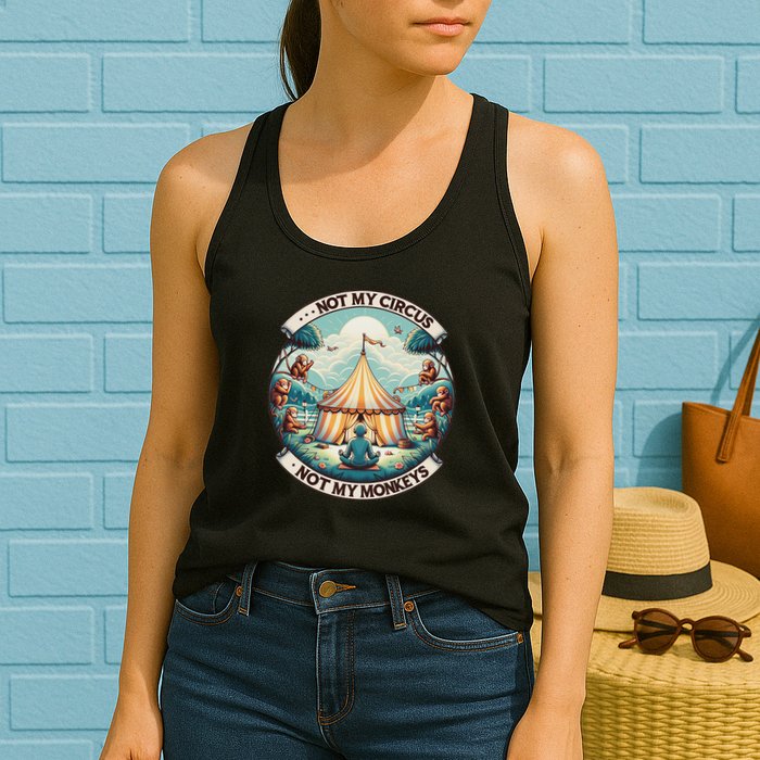 Not My Monkey Not My Circus Funny Monkey Quotes Womens Tank Top