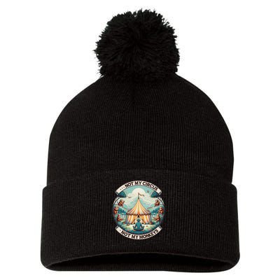 Not My Monkey Not My Circus Funny Monkey Quotes Pom Pom 12in Knit Beanie