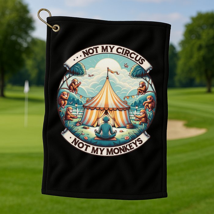 Not My Monkey Not My Circus Funny Monkey Quotes Golf Towel