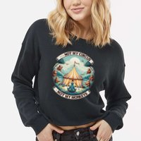 Not My Monkey Not My Circus Funny Monkey Quotes Cropped Pullover Crew