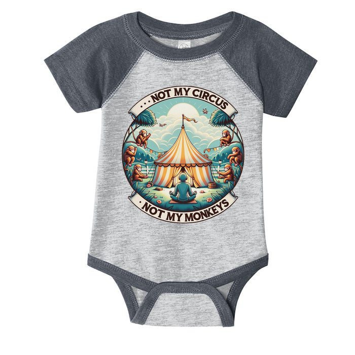 Not My Monkey Not My Circus Funny Monkey Quotes Infant Baby Jersey Bodysuit