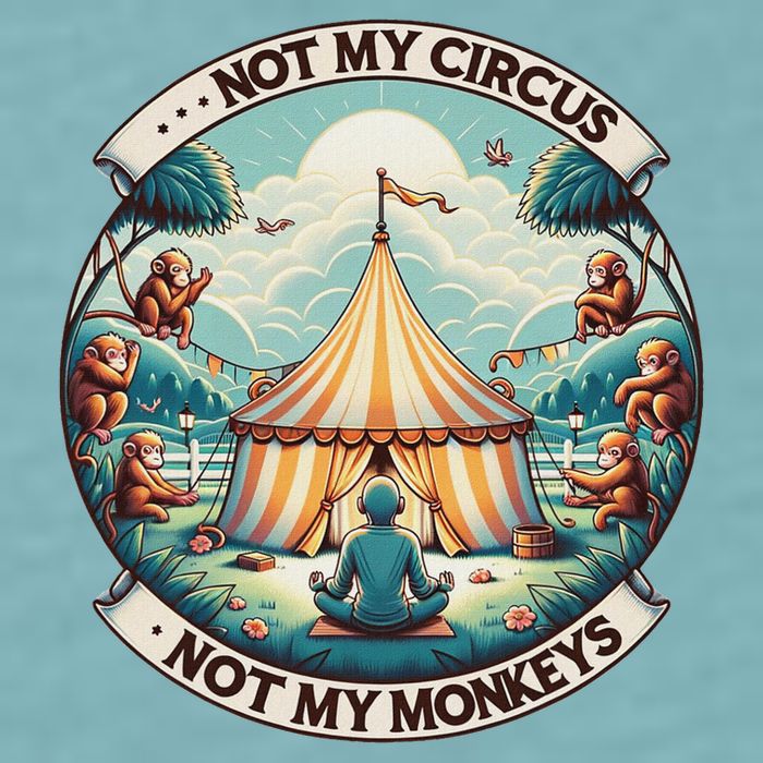 Not My Monkey Not My Circus Funny Monkey Quotes Sueded Cloud Jersey T-Shirt