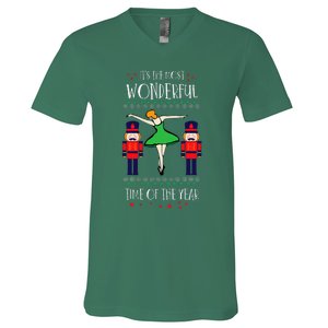 Nutcracker Mom Most Wonderful Tome Of The Year Ballet Xmas V-Neck T-Shirt