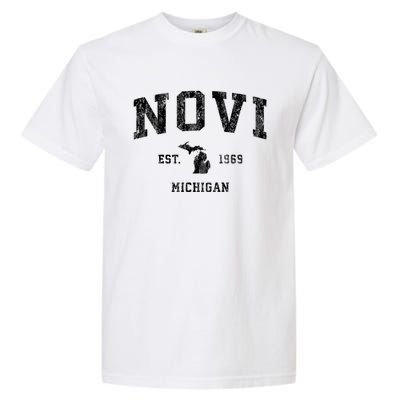 Novi Michigan Mi Vintage Athletic Sports Garment-Dyed Heavyweight T-Shirt