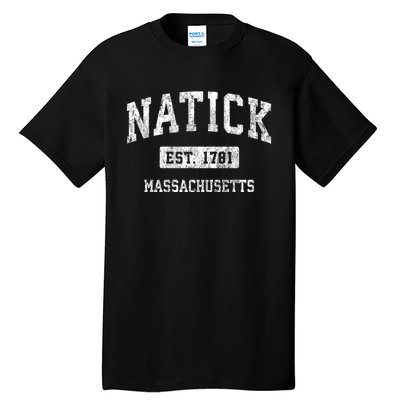 Natick Massachusetts Ma Vintage Established Sports Design Tall T-Shirt