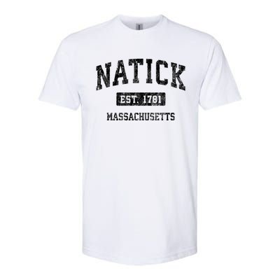 Natick Massachusetts Ma Vintage Established Sports Design Softstyle CVC T-Shirt