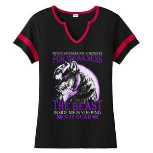 Never Mistake My Kindness For Weakness Wolf Ladies Halftime Notch Neck Tee