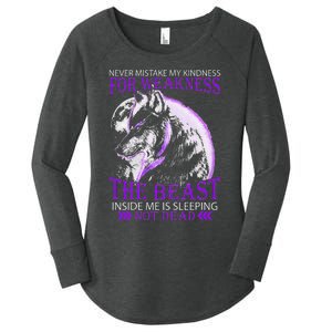 Never Mistake My Kindness For Weakness Wolf Women's Perfect Tri Tunic Long Sleeve Shirt