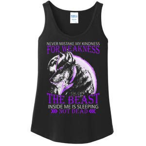 Never Mistake My Kindness For Weakness Wolf Ladies Essential Tank