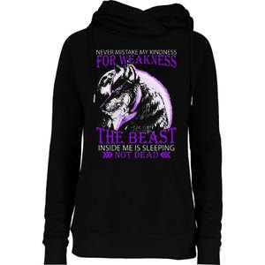 Never Mistake My Kindness For Weakness Wolf Womens Funnel Neck Pullover Hood