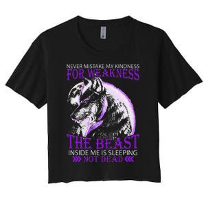 Never Mistake My Kindness For Weakness Wolf Women's Crop Top Tee