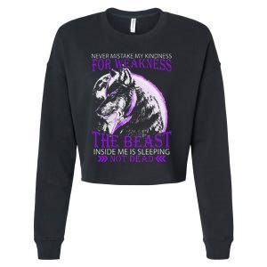 Never Mistake My Kindness For Weakness Wolf Cropped Pullover Crew