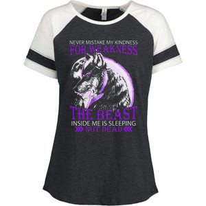 Never Mistake My Kindness For Weakness Wolf Enza Ladies Jersey Colorblock Tee