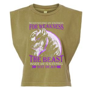 Never Mistake My Kindness For Weakness Wolf Garment-Dyed Women's Muscle Tee