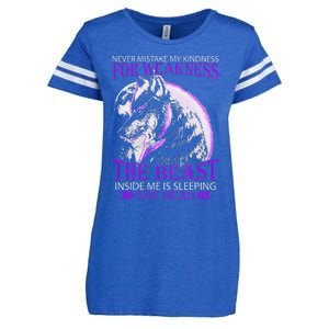 Never Mistake My Kindness For Weakness Wolf Enza Ladies Jersey Football T-Shirt