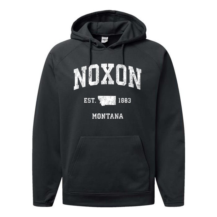 Noxon Montana Mt Vintage Athletic Performance Fleece Hoodie