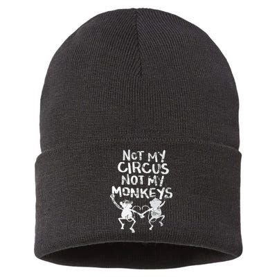 Not My Monkey Not My Circus Funny Monkey Quotes Sustainable Knit Beanie