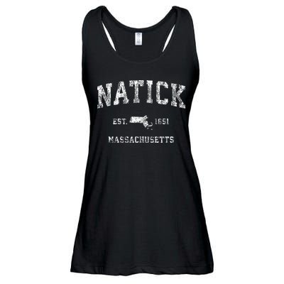 Natick Massachusetts Ma Vintage Athletic Sports Design Ladies Essential Flowy Tank